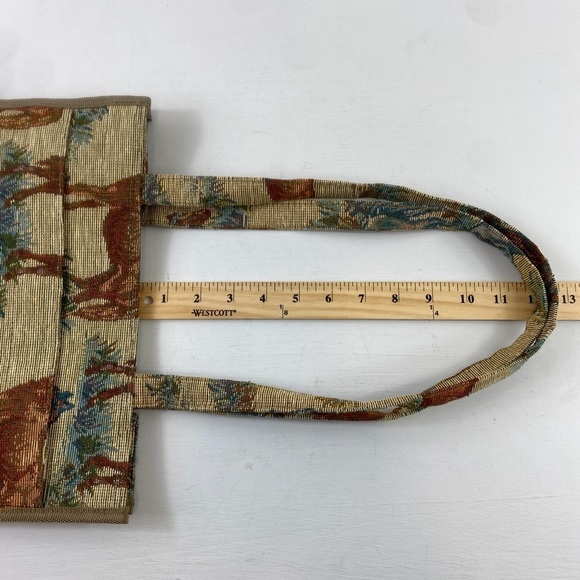 Vintage Jade Horse Equestrian Theme Shoulder Tote Bag - Picture 12 of 13